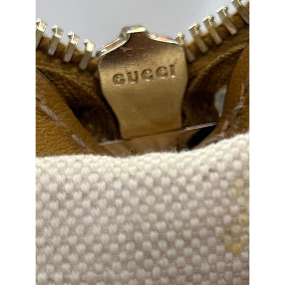Gucci Sukey Medium Satchel 223974 Beige Diamante Canvas Leather Trim - Picture 5 of 16
